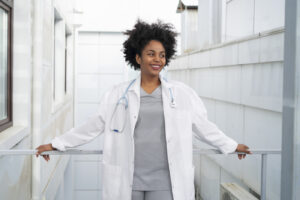 nurse happy working with healthcare staffing agency in the US