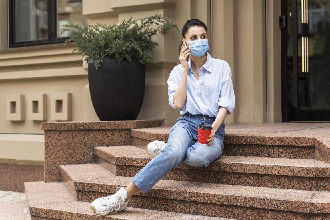 Rural Facilitiesn nurse sitting on staircase